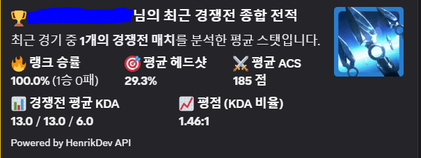 발로란트 전적 검색 디스코드 봇 - 2